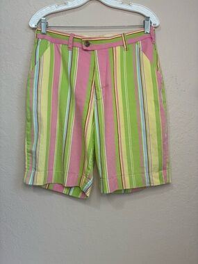 Loudmouth Golf Pretty Boy Striped Shorts Men’s 30 Yellow Green Pink Beach Boys
